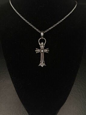 Chrome Hearts Double Floral Cross Stacked Unisex Necklace
